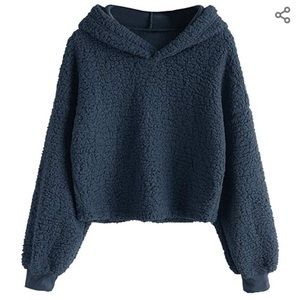 COPY - Target fuzzy soft navy blue hoodie